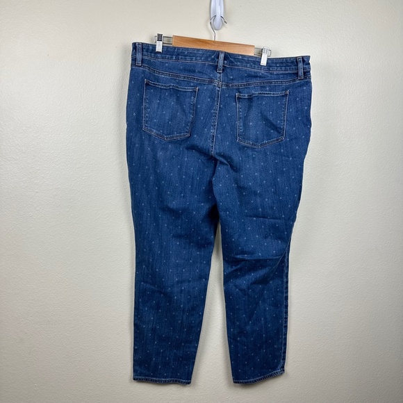 Talbots Floral Print Slim Ankle Blue Jeans 18 - Picture 6 of 6